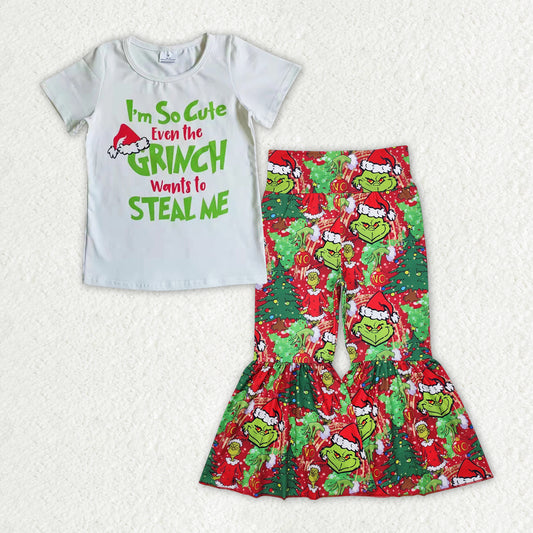 GSPO1723 Short-sleeved red and green trousers suit