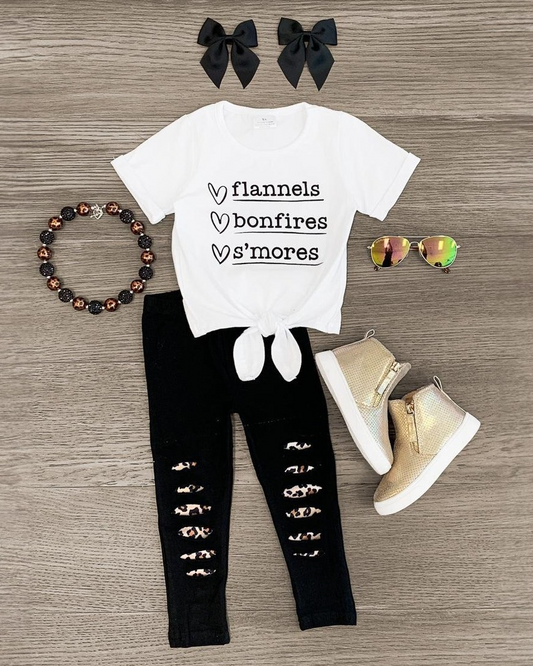 presale GSPO1743 White short-sleeved ripped trousers suit with letter heart 2024 10.8