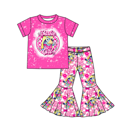 presale GSPO1787 Floral Rose Red Short Sleeve Plaid Trousers Set   2024 10.21
