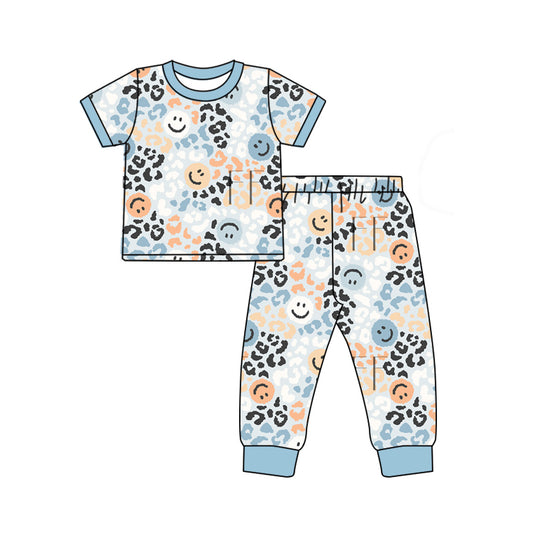 presale GSPO1824 Leopard print face blue short-sleeved trousers pajama set 2024 .11.8