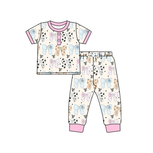 presale GSPO1862 Bow pattern short-sleeved long pants pajama set  2024 11.28