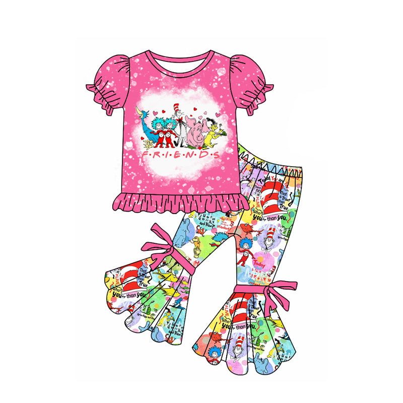 presale GSPO1864 Rose red short-sleeved trousers suit with letters  2024 11.29
