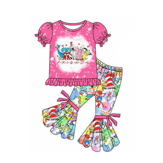 presale GSPO1864 Rose red short-sleeved trousers suit with letters  2024 11.29