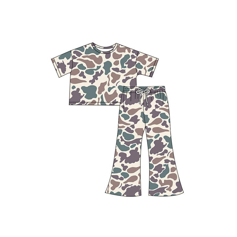 presale GSPO1890  Brown, green and purple camouflage short-sleeved trousers suit 2024 12.7
