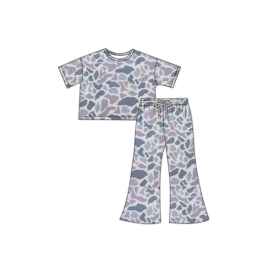 presale GSPO1891 Gray blue camouflage short-sleeved trousers suit 2024 12.7