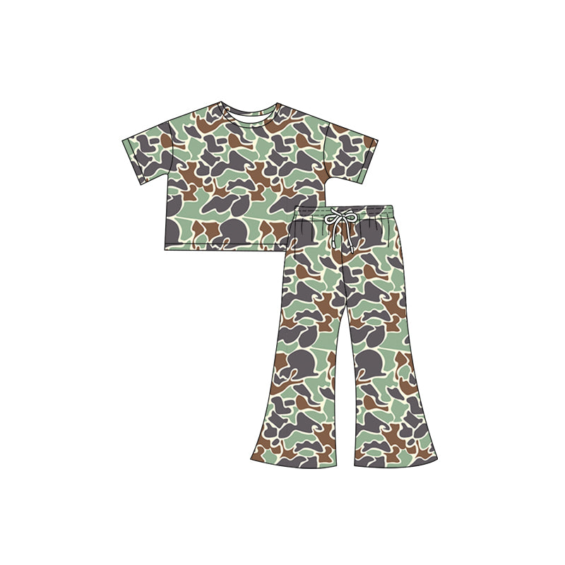 presale GSPO1893  Brown and green camouflage short-sleeved trousers suit  2024 12.7