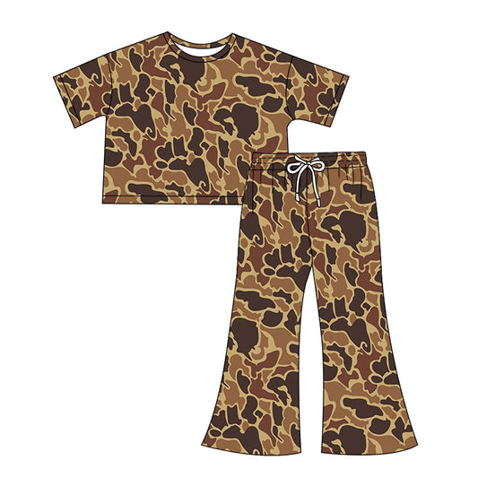 presale GSPO1901 Adult female yellow brown camouflage short-sleeved trousers suit 2024 12.7