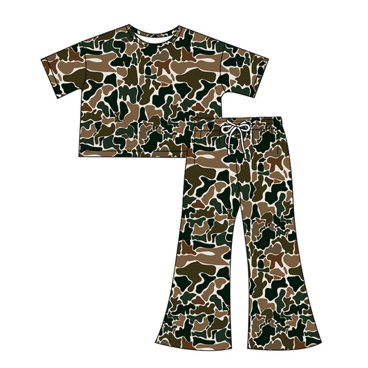 presale GSPO1902 Adult female brown green camouflage beige short-sleeved trousers suit 2024 12.7