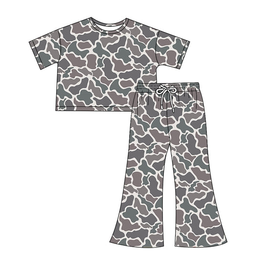 presale GSPO1905 Adult female dark gray green camouflage short-sleeved trousers suit 2024 12.7
