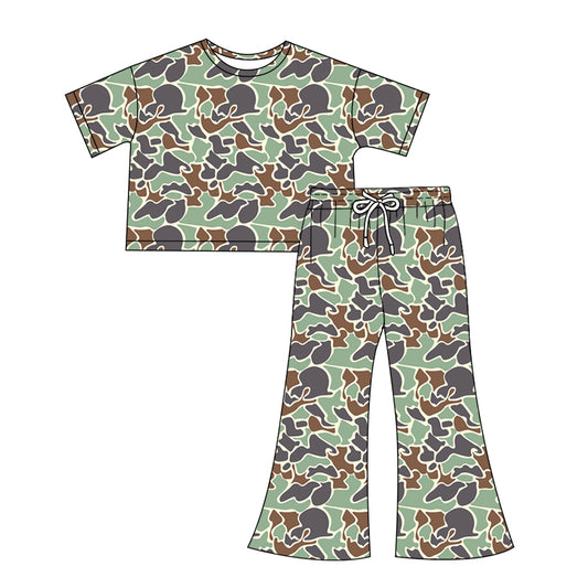 presale GSPO1909 Adult female brown green camouflage short-sleeved trousers suit 2024 12.7