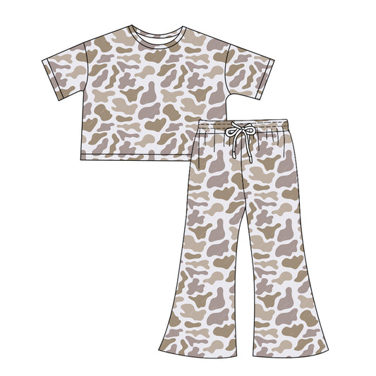 presale GSPO1911 Adult female gray green camouflage short-sleeved trousers suit 2024 12.7