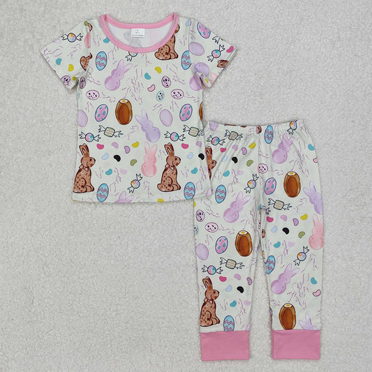 GSPO1960 Baby Girls Easter Rabbits Eggs Shirt Pants Pajamas D 3.10
