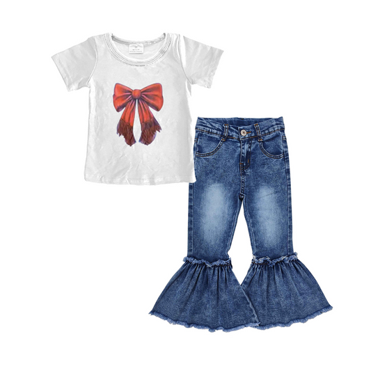 presale GSPO1998 Baby Girls Western Coquette Shirt Bell Denim Pants clothes 2025 2.17