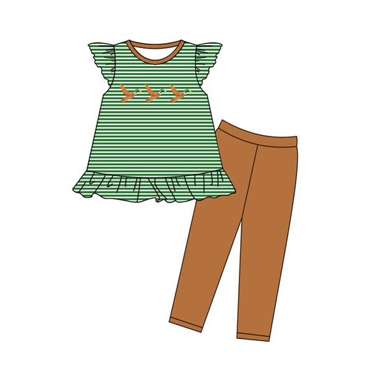 presale GSPO2139 Baby Girls Stripe Ducks Tunic Leggings Clothes Sets D 1029