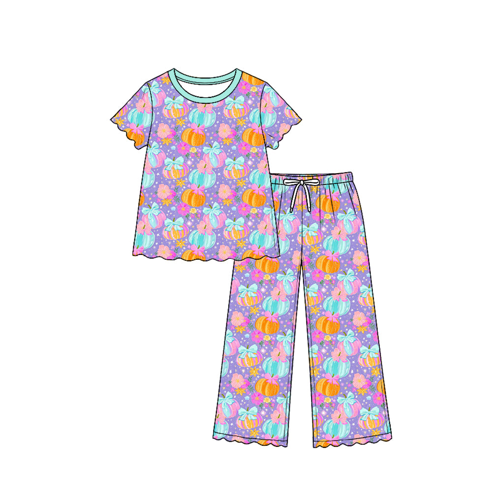 Pre order short sleeve tie dye pumpkin pants set