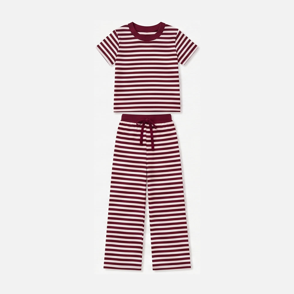 Pre order kids striped wide leg pants set