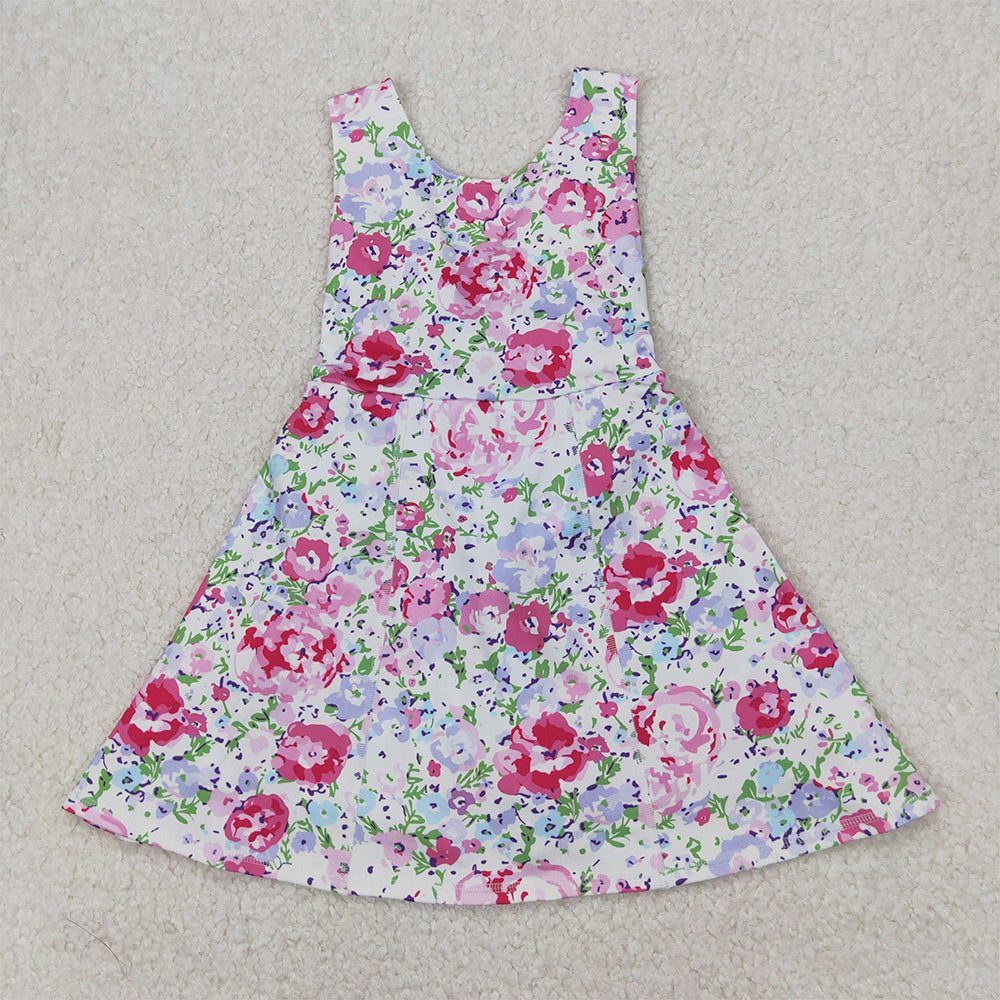 GSD1991 Baby Girls Pink Flowers Sleeveless Athletic Dresses  D 3.27