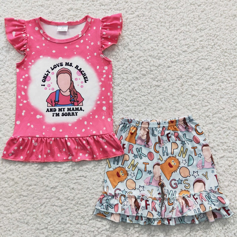 GSSO0266 I ONLY MS R Pink Short Sleeve Shorts Set