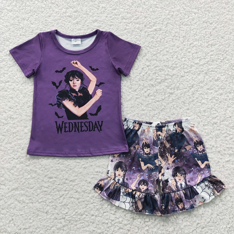 GSSO0271 WED  purple short-sleeve shorts set