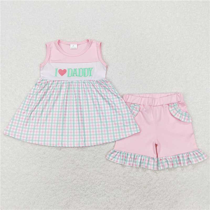Match Embroidery Baby Kids Toddler I Love Daddy Father's Day Clothing  D 4.9