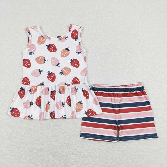 GSSO0505 Strawberry Beige Sleeveless Striped Shorts Set D 4.17