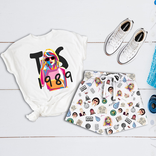 pre-order GSSO0647 1989 white short sleeve shorts suit