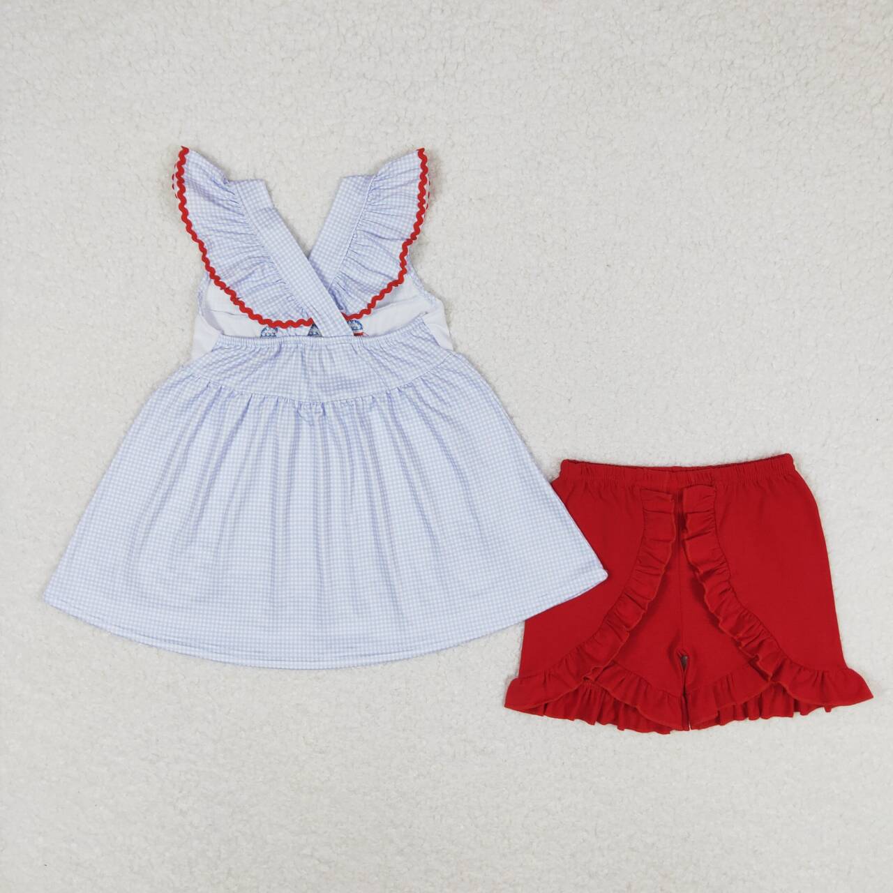 GSSO0798 4th of july embroidery popsicle shorts set