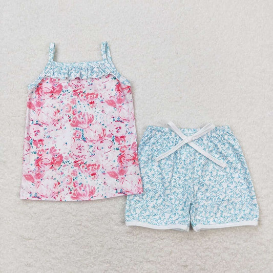GSSO0869 Floral Sleeveless Floral Shorts Set