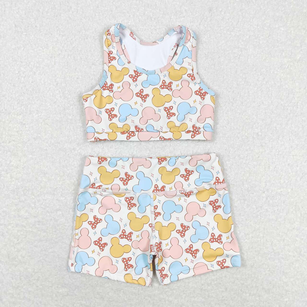 GSSO0899 Cartoon bow sleeveless shorts suit