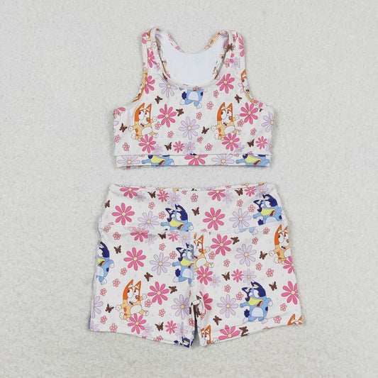 GSSO0900 Flower Butterfly Sleeveless Shorts Set