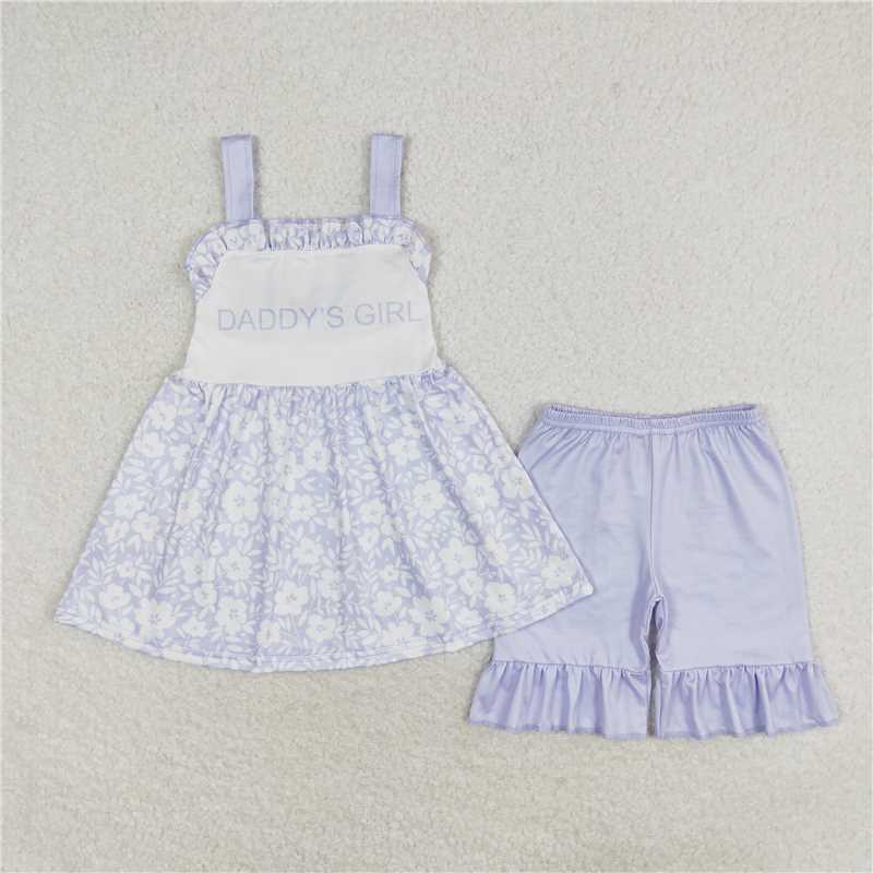 Match Baby Girls Daddy's Girl Flowers Rompers Shorts Clothes Sets D 3.15