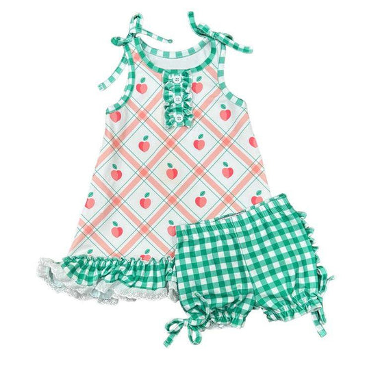 presale GSSO1137 Fruit plaid sleeveless shorts suit