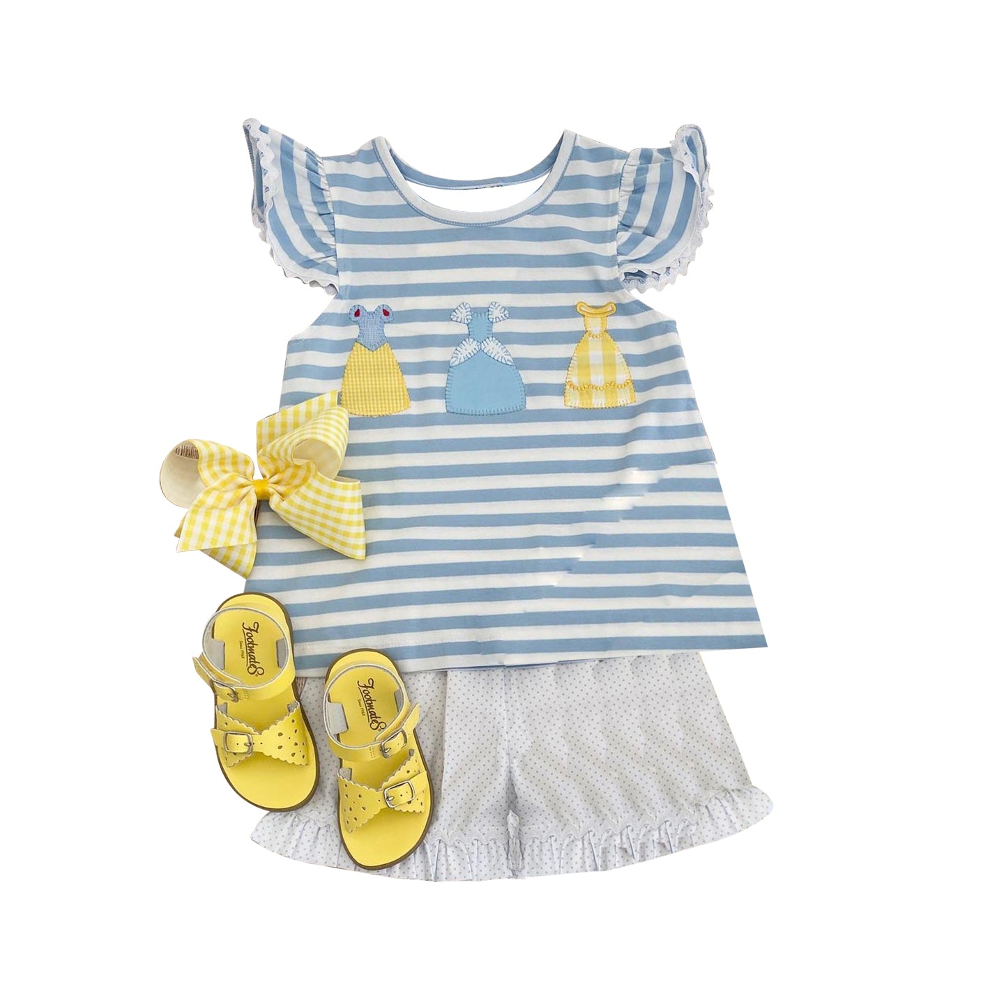 presale GSSO1259 Princess blue striped flying sleeve shorts suit