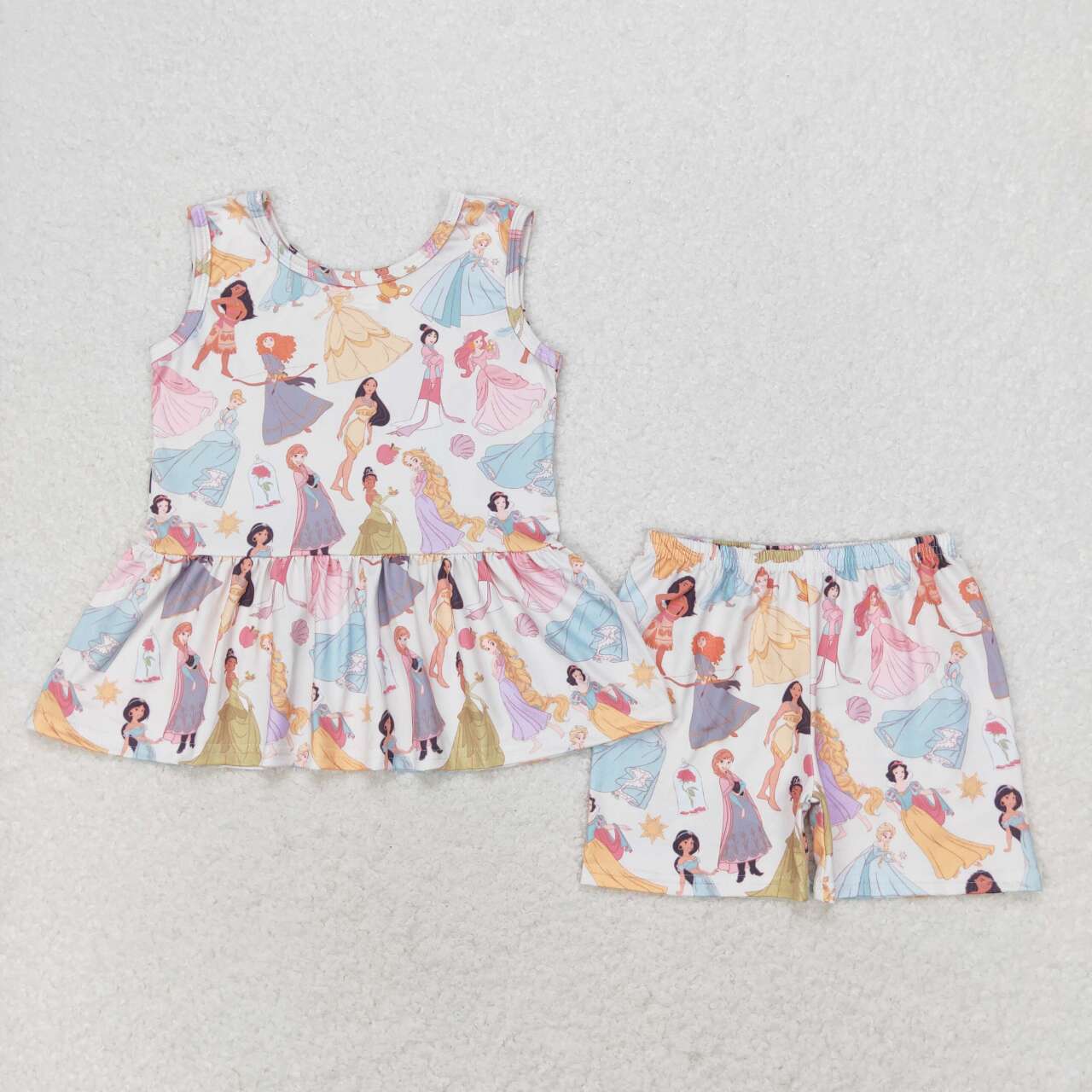 GSSO1277 girls sleeveless shorts suit