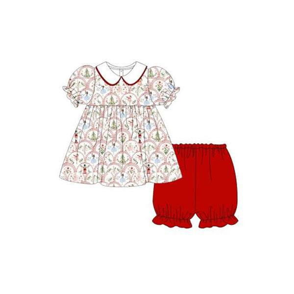 presale GSSO1443 Christmas tree nutcracker doll collar white short sleeve red shorts suit