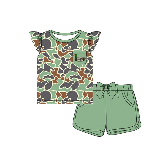 Presale GSSO1507  Duck Pocket Camouflage Fly Sleeve Shorts Set  2024 10.24