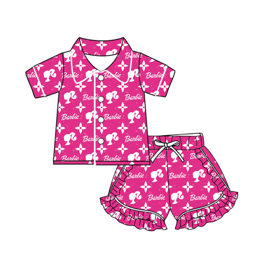Presale GSSO1514 Rose red short-sleeved shorts pajamas set 2024 10.24