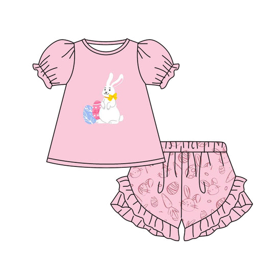 presale GSSO1566 Easter Egg Bunny Pink Short Sleeve Carrot Shorts Set  2024 11.6