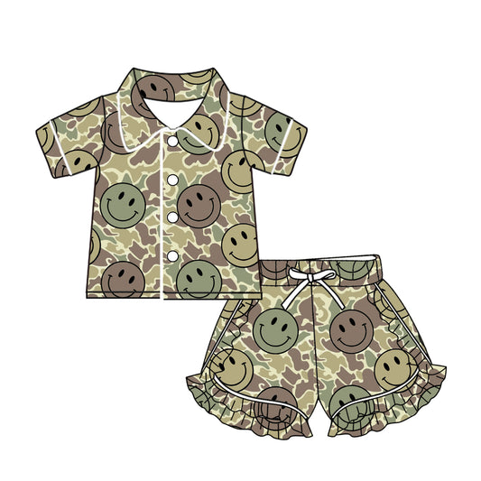 presale GSSO1576 Camouflage Lace Short Sleeve Shorts Pajama Set 2024 11.7