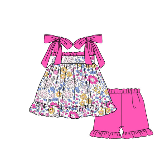 Presale GSSO1631  Flower and Leaf Rose Red Lace Suspender Shorts Set  2024 11.16