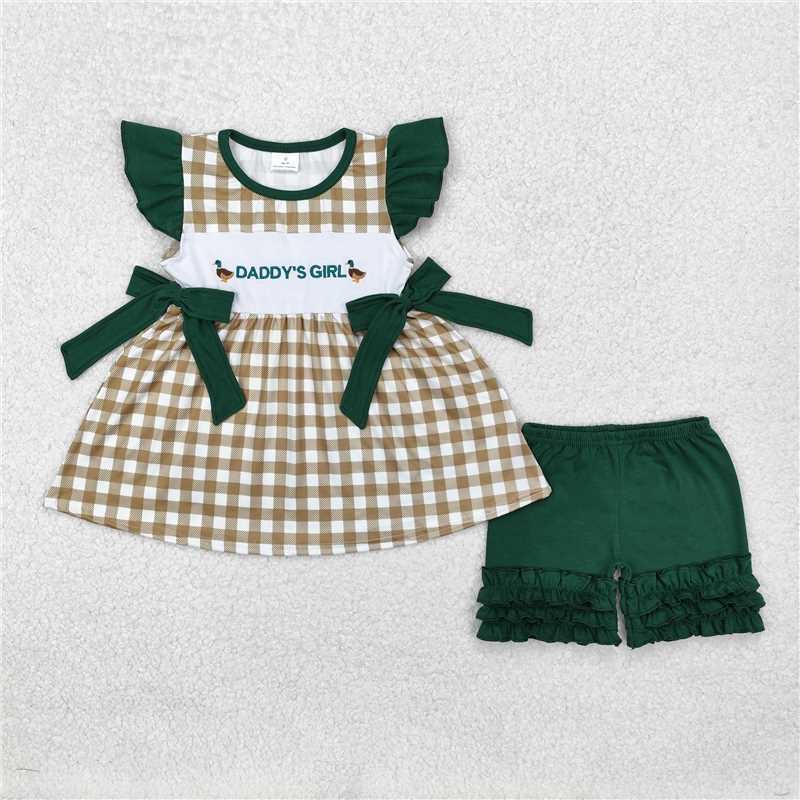 Match Baby Girls Daddy's Girl Deers Checkered Sister Suits  D 3.15