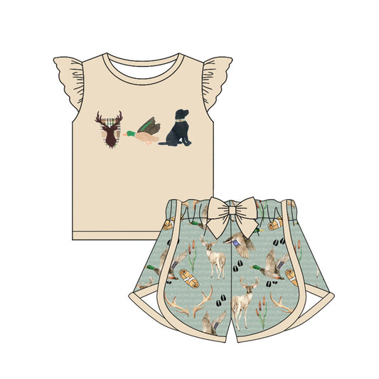 presale GSSO1674 Elk, duck and puppy flying sleeve green shorts suit 2024 11.27