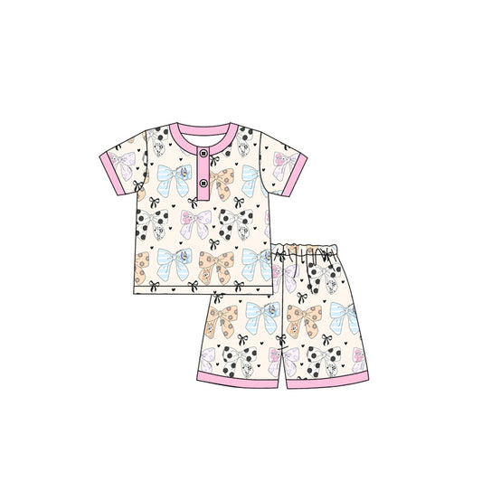 presale GSSO1683 Bow pattern short-sleeved shorts pajama set 2024 11.28