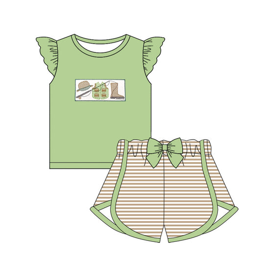 presale GSSO1689 Fishing rod vest hat boots green flying sleeves striped shorts suit   2024 11.29