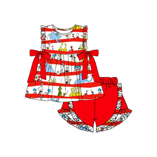 presale GSSO1692  Red bow white sleeveless shorts suit  2024 11.29