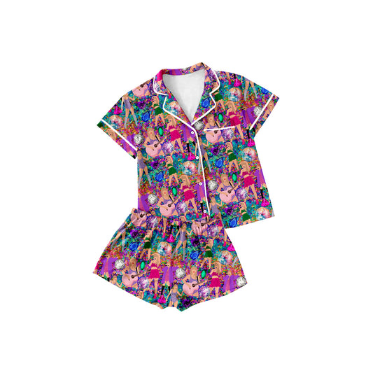 presale GSSO1707   Colorful short-sleeved shorts pajama set  2024 12.3
