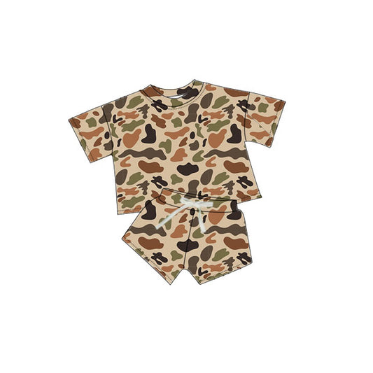 presale GSSO1724 Brown camouflage short-sleeved shorts suit 2024 12.6