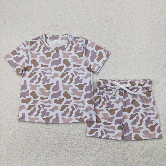 GSSO1725  Grey camouflage short-sleeved shorts suit  D 4.9