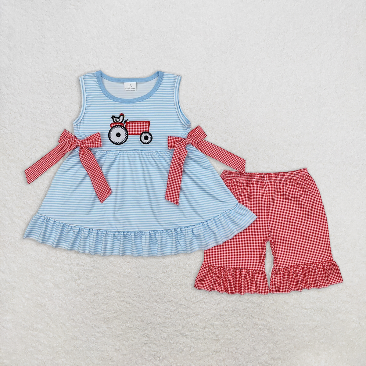 Match Embroidery Girls Baby Boys Farm Chicken Rompers Clothes Suits D 4.10