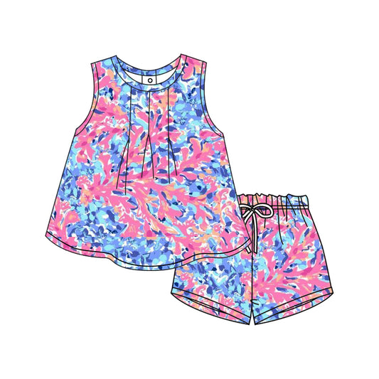 preorder GSSO1747 Seagrass powder blue sleeveless shorts set  2024 12.10